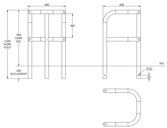 dimensions de l'étrier de protection renforcée - Cofradis collectivités