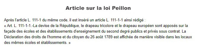 Article de la loi Peillon