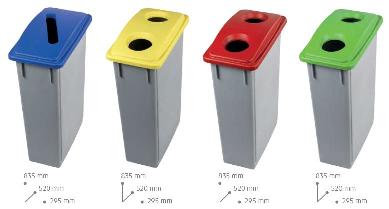 dimensions de la corbeille de bureau pour tri sélectif - cofradis collectivités