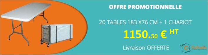 promotion tables pliantes en polypro - cofradis collectivités