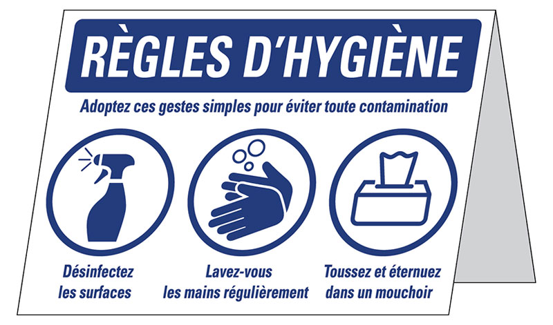 Signalétiques avec 3 gestes barrières