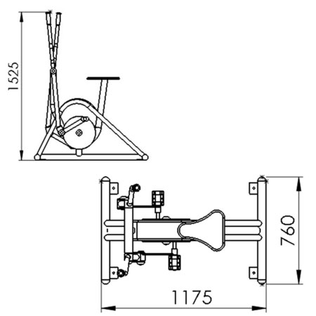 Dimensions du vélo elliptique d'extérieur