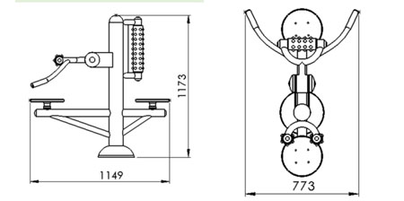 Dimensions du siège de massage pour parcours sportifs