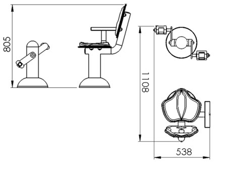 Dimensions du pédalier pour articulation et synchronisation de mouvements