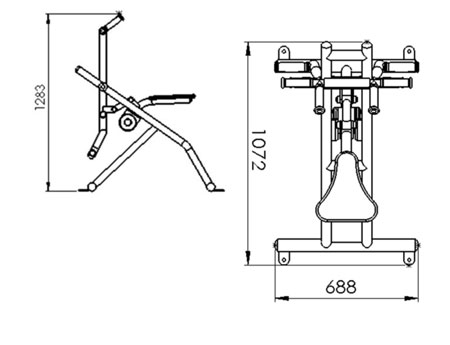 Dimensions de l'agrès poney pour une musculation en extérieur