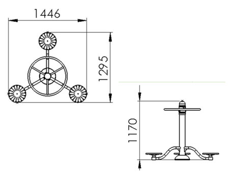 Dimensions du tripode en acier pour collectivités