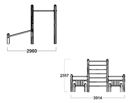 Dimensions du basique 5 ensemble pour musculation en plein air